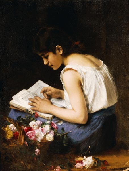 A Girl Reading de Alexei Alexevich Harlamoff