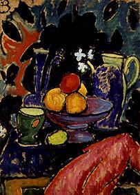 Quiet life with can and fruit bowl de Alexej von Jawlensky