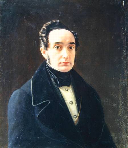 Portrait of the author Ivan Panayev (1812-62) de Alexej Wassiljewitsch Tyranow