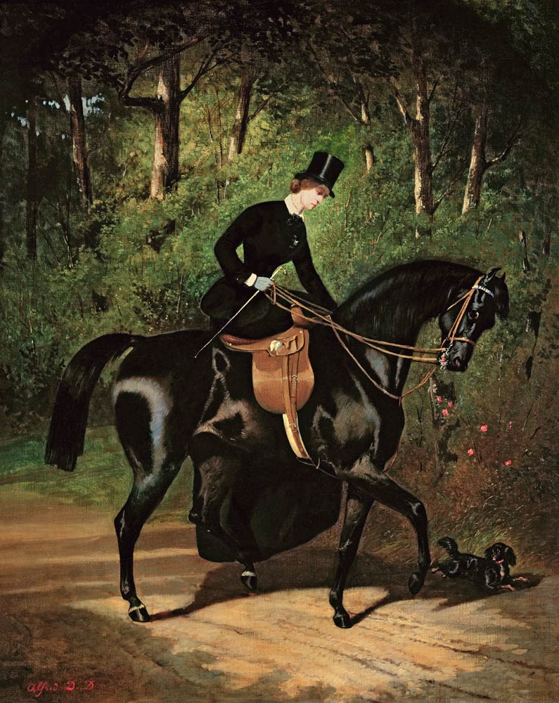 The Rider, Kipler, on her Black Mare de Alfred Dedreux