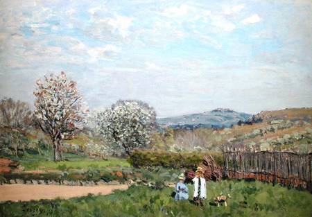 Children playing in the Meadow de Alfred Sisley
