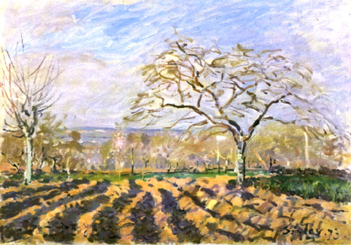 Fields or furrows de Alfred Sisley