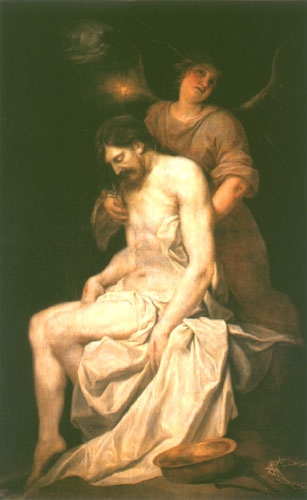 Dead Christ supported by an angel de Alonso Cano