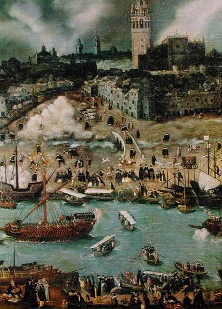The Port of Seville in 1498  (detail) de Alonso Sánchez-Coello