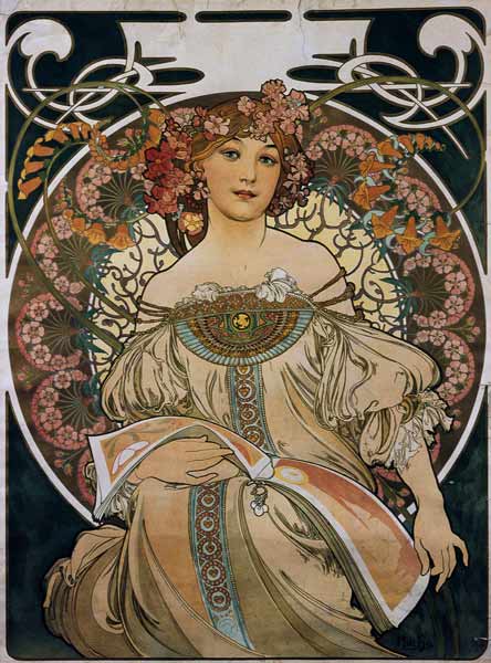 (poster design original for F. Champenois however de Alphonse Mucha