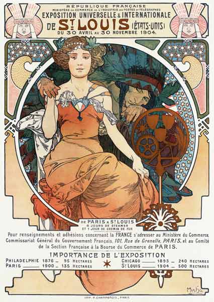 Poster for the Universal and International Exhibition in St.Louis, 1904.  de Alphonse Mucha