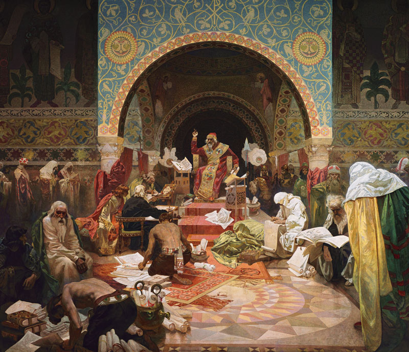 The Bulgarian Tsar Simeon (The cycle The Slav Epic) de Alphonse Mucha