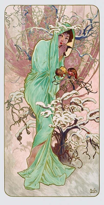 Winter (aus der Serie ''Jahreszeiten'') de Alphonse Mucha