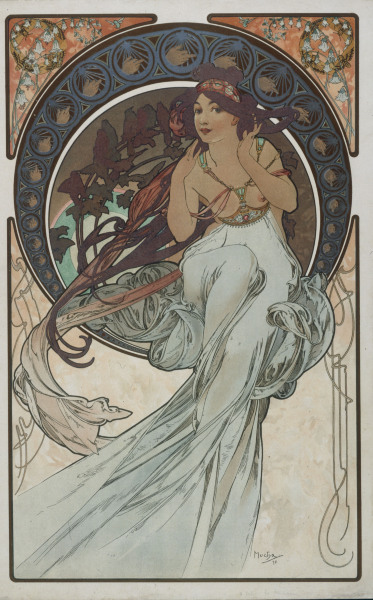 Die Musik, 1898. Aus der Serie ''Die Vier Kuenste''.  de Alphonse Mucha