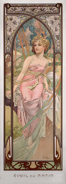 Times of day: The wake up the morning. de Alphonse Mucha