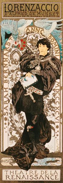 Art Nouveau poster for Lorenziaccio of Alfred de m