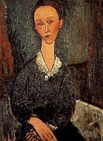 Woman portrait with a white lace collar de Amadeo Modigliani