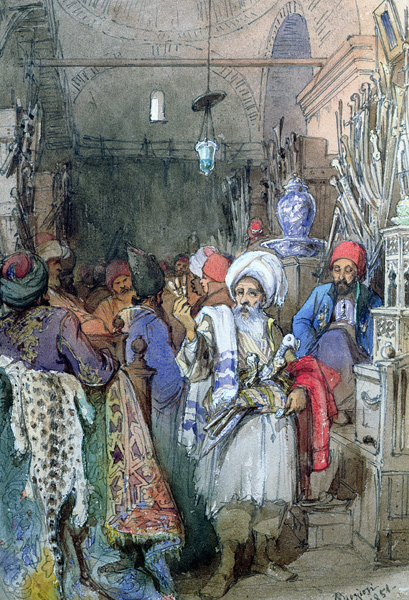 Vendors in the Covered Bazaar, Istanbul de Amadeo Preziosi