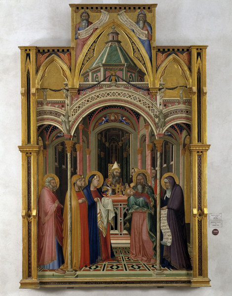 Presentation in Temple - Ambrogio Lorenzetti en reproducción impresa o  copia al óleo sobre lienzo.