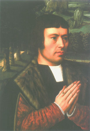 Portrait of a man in the prayer de Ambrosius Benson