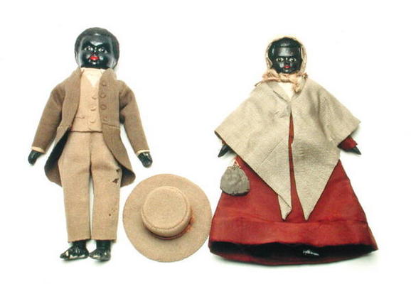 African American Quaker Dolls, c.1840 (mixed media) de American School, (19th century)