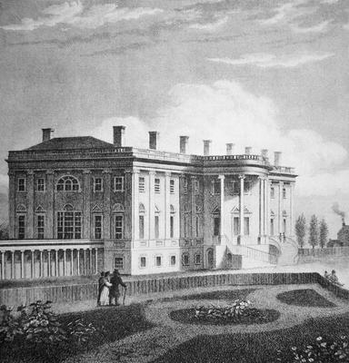 View of the White House, c.1800 (engraving) de American School, (19th century)