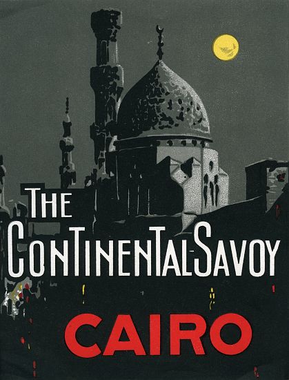 Continental Savoy Hotel in Cairo with Mosque de American School, (20th century)