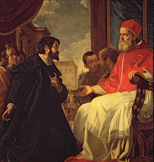 Michelangelo and Pope Julius II de Anastasio Fontebuoni