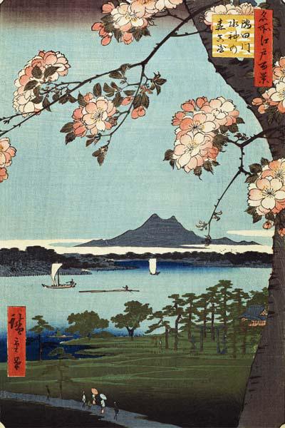 Massaki y el bosque Suijin junto al río Sumida 1856–58
