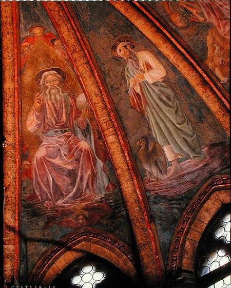 God the Father and St John, from the Vault of the Apse in the Chapel of St Tarasius de Andrea del Castagno