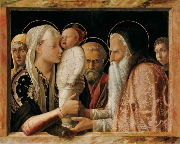 Representation of Christi in the temple de Andrea Mantegna
