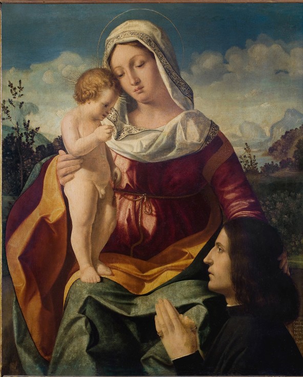 Virgin and child with a Donor de Andrea Previtali