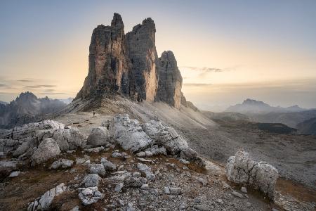 Tre Cime mountain at sunset