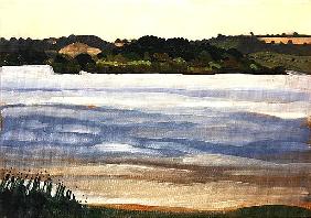 Denny Island, Chew Valley Lake (oil on board) 