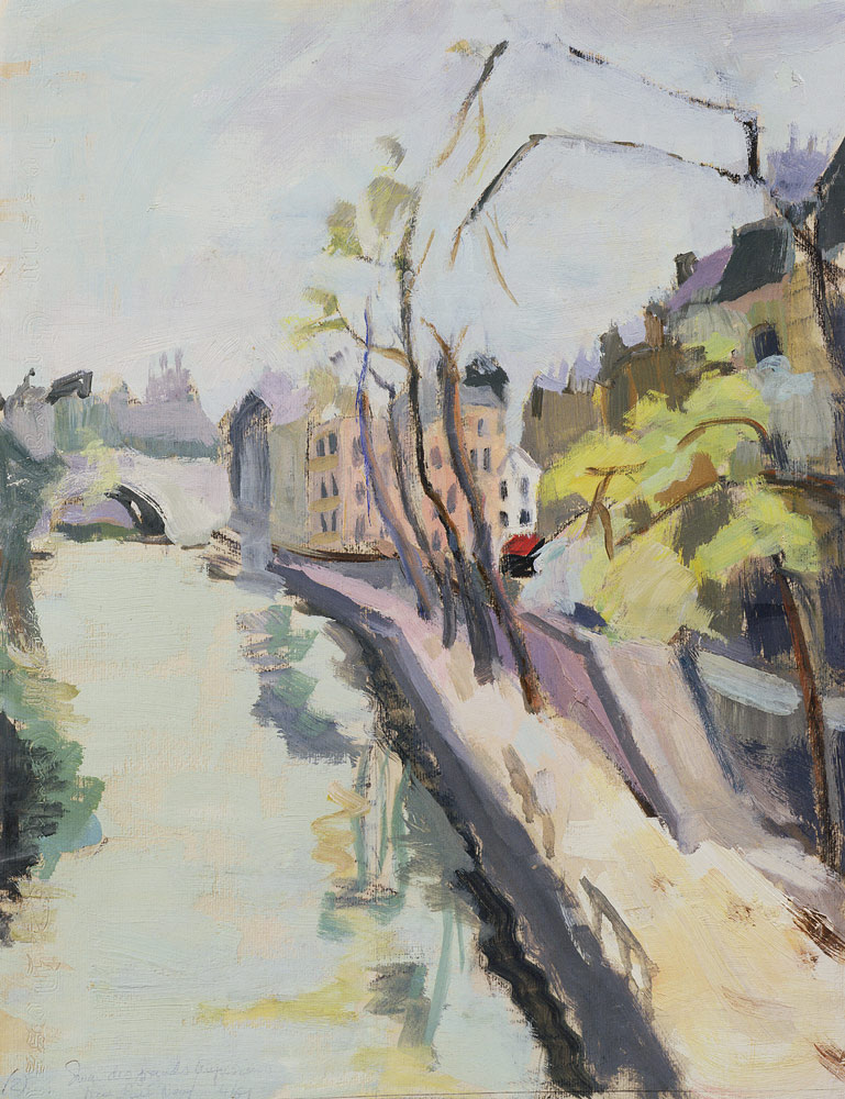 Quai des Grands Augustins, Paris, 1961 (oil on paper)  de Anne  Durham