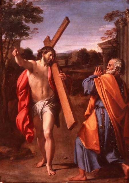 Christ Appearing to St. Peter on the Appian Way de Annibale Carracci