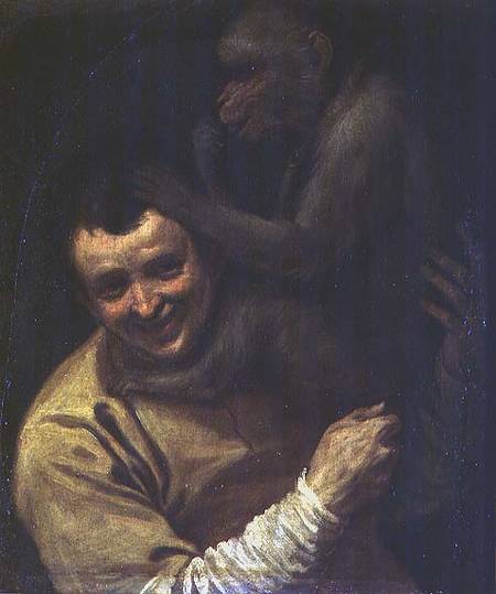 Man with Monkey de Annibale Carracci