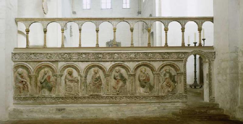 Maria mit dem Kind umgeben von 6 Aposteln (Südliche Chorschranke). Ende 12. Jh. de Anonym Romanisch