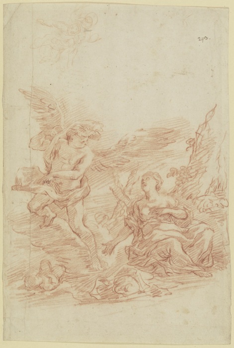 Der Engel erscheint der Hagar, links liegt Ismael am Boden de Anonym