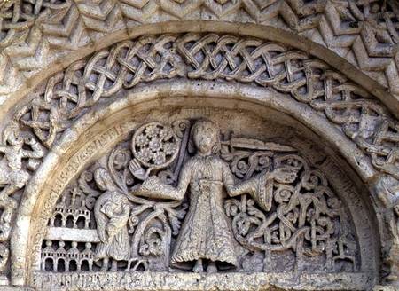 Apparition of the Son of Man to John the Evangelistcarved tympanum de Anonymous