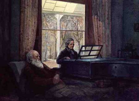 Charles Darwin and his wife at the Piano de Anonymous