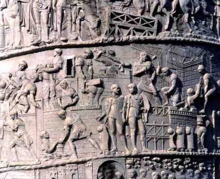 The Construction of a Roman Campfrom Trajan's column de Anonymous