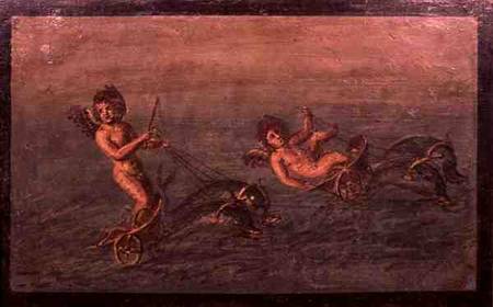 Cupids Riding Dolphin Chariots de Anonymous