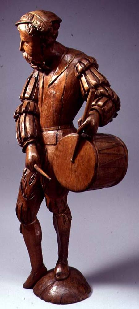 Large figure of a musician with a drum, possibly a Swiss mercenary,North European de Anonymous