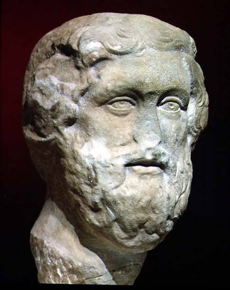 Roman marble head of a bearded man de Anonymous