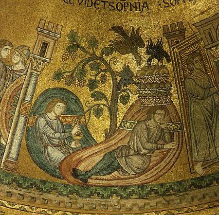 The Story of Joseph, the Dream of the Vintner and the Baker,Mosaic in the Fourth Cupola of the San M de Anonymous