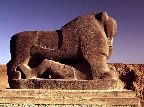 The Lion of Babylonan over life-size figure of a lion trampling a man