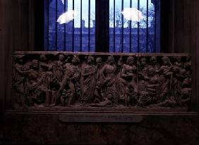 Sarcophagus with relief depicting Prometheus and the Creation of Man, Roman,from Arles