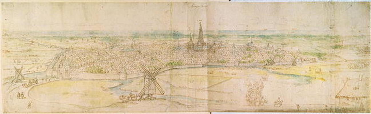 Panoramic View of S'Hertogenbosch, c.1545-50 (pen & ink with w/c over chalk) de Anthonis van den Wyngaerde