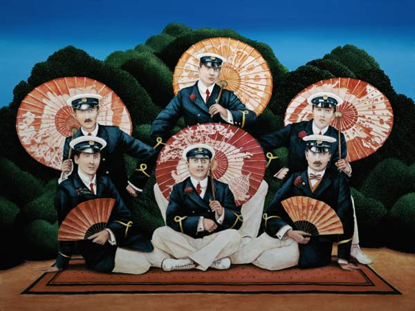 Sailors with Umbrellas, 1995 (acrylic on board)  de Anthony  Southcombe