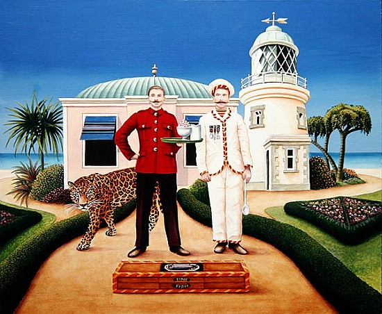 The Cook and Waiter, 1996 (acrylic on board)  de Anthony  Southcombe