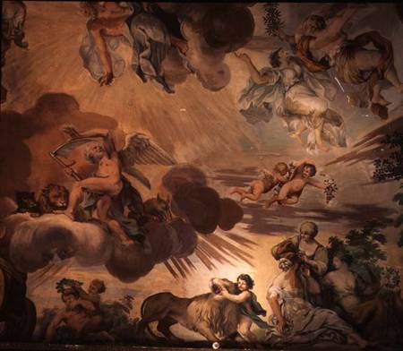 The Triumph of Peace Over War, detail of the heavens, from the ceiling of the main hall de Anton Agelo Bonifazi