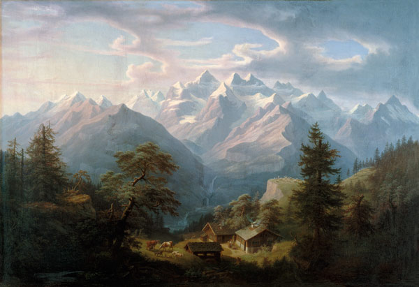 Vista de Hasliberg sobre los Alpes elevados de Anton Winterlin