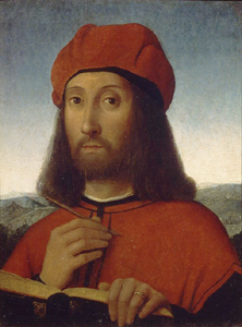 Bildnis eines Mannes in rotem Gewand. de Antonella da Saliba