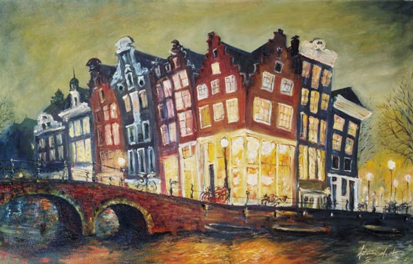 Bright Lights, Amsterdam, 2000 (oil on canvas)  de Antonia  Myatt